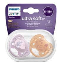 Philips Avent Šidítko Ultrasoft Premium Zvířátko 6-18m dívka, 2 ks