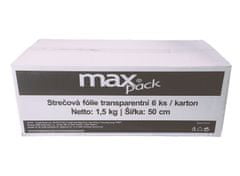 Maxpack strečová fólie 50cm 1,9 kg 23mic - extra silná transparentní 6 ks