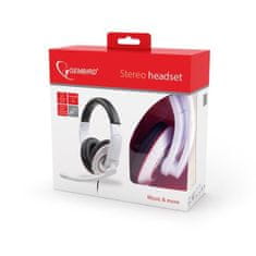 Gembird Stereo headset s mikrofónom, 2 x 3.5 mm miniJack, biely