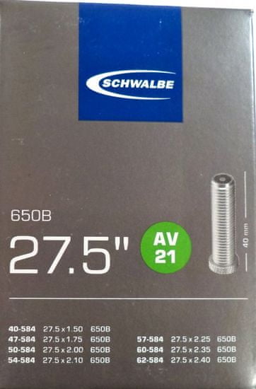 Schwalbe Duše AV21 27.5"x1.50-2.40 (40/62-584) AV/40mm