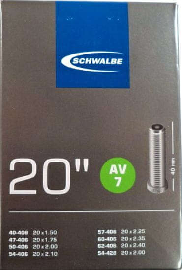 Schwalbe Duše AV7 20"x1.50-2.00 (40-406/54-428) AV/40mm