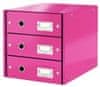 Zásuvkový box Click&Store, 3 zásuvky, růžová