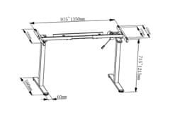 Digitus Elektricky výškově nastavitelný rám stolu Jednomotorový, 2stupňový, černý