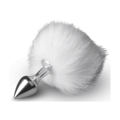 Easytoys Anální kolík Bunny Tail Plug No. 1 - Silver/White