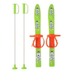 Baby Mix Dětské lyže s vázáním a holemi 70 cm zelené