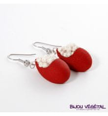 Živé šperky - Náušnice Slza červené s trvalými bílými květy