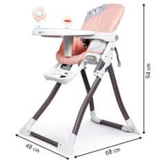 EcoToys Jídelní židlička růžová