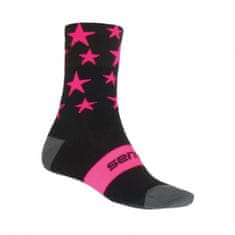Sensor Ponožky STARS černo/růžové - 6-8