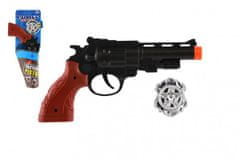 Teddies Plastová klapací pistole 22cm s odznakem 1ks