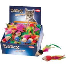 Nobby Hračka cat textil myš barevná 5cm display 140ks
