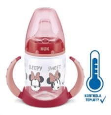 Nuk Kojenecká láhev na učení Disney Mickey s kontrolou teploty 150 ml červená