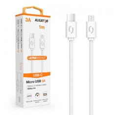 Aligator Datový kabel POWER 3A, USB-C/microUSB bílý