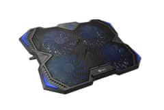C-Tech Chladící podložka pro ntb Zefyros (GCP-01B), casual gaming, 17,3", modré podsvícení, regulace otáček