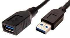 Roline Kabel USB 3.0 A-A 0,8m A(M)- A(F) prodlužovací, černý