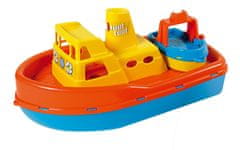 Androni Loď se sirénou a malým člunem - délka 39 cm, červená paluba