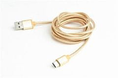 Kabel USB 3.0 AM na Type-C kabel (AM/CM), 1,8m, opletený, zlatý, blister