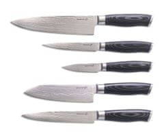 G21 Sada nožů Gourmet Damascus v bambusovém bloku 5 ks 6002216