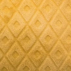Atmosphera Žlutá deka LOSAN, kostkovaný vzor, 125 x 150 cm