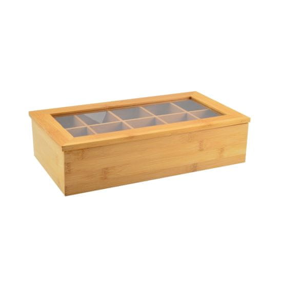 Box na čaj dřevo 10 přihrádek PERFECT