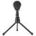 Nedis stolní všesměrový mikrofon/ tlačítko ON/OFF/ s tříramenným stojanem/ 3,5mm jack/ citlivost -30dB/ černý