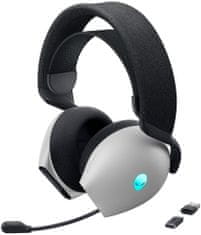 Alienware DELL AW720H/ Dual-Mode Wireless Gaming Headset/ bezdrátová sluchátka s mikrofonem/ stříbrné