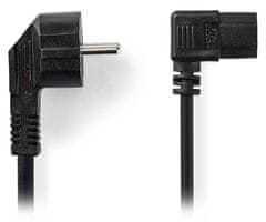 Nedis napájecí kabel 230V/ přípojný 10A/ úhlový konektor IEC-320-C13/ úhlová zástrčka Schuko/ černý/ 5m