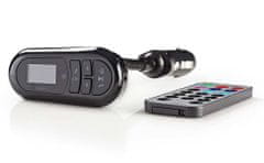 Nedis FM Transmitter do auta/ Hands free volání/ 0.4 "/ LCD obrazovka/ Bluetooth 4.2/ 12 - 24 V DC/ 0.5 A/ USB/ černý