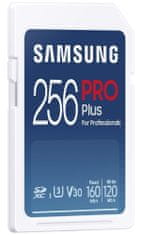 Samsung PRO Plus SDXC 256GB + USB Adaptér / CL10 UHS-I U3 / V30