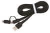 CABLEXPERT GEMBIRD Kabel USB COMBO, MicroUSB + Lightning, 1m, černý