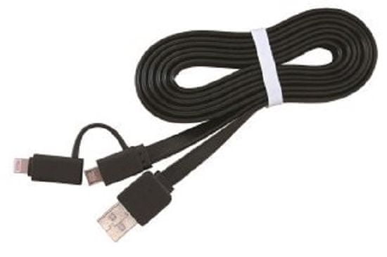 CABLEXPERT GEMBIRD Kabel USB COMBO, MicroUSB + Lightning, 1m, černý