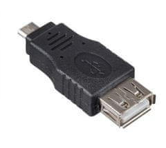 Akyga adaptér USB-AF/microUSB-B/2.0 OTG/cerná