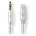 Nedis PROFIGOLD Apple Lightning 8pin kabel s adaptérem/ Apple Lightning zástrčka – 3,5 mm jack zástrčka/ nylon/ BOX/ 1m