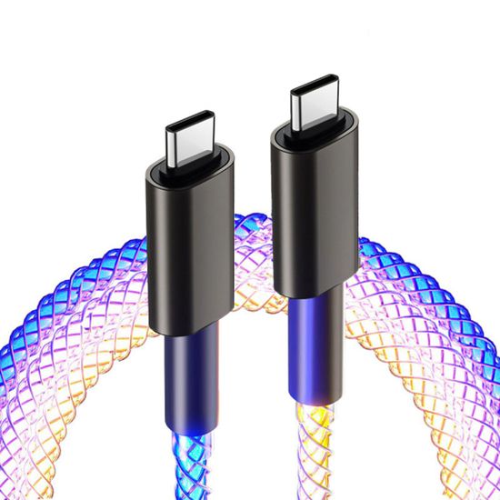 MXM Nabíjecí a synchronizační USB-C / USB-C kabel s podsvícením a PD, 1 metr