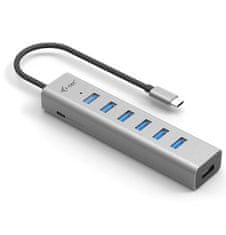 I-TEC USB-C nabíjecí HUB Metal/ 7 portů/ USB-A 3.2 Gen 1/ kovový