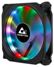 Chieftec sada ventilátorů Tornado / 3x 120mm fan / RGB LED / RGB ovladač / Dálkové ovládání / ultratichý 16 dBa