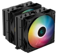 DEEPCOOL chladič AG620 BK ARGB / 2x 120mm fan / 6x heatpipes / PWM / pro Intel i AMD / černý