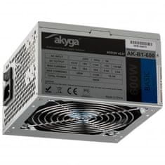 Akyga ATX Zdroj 600W Basic ventilátor 120mm P4 3xSATA PCI-E