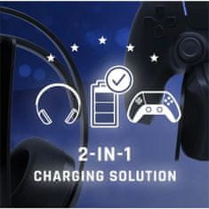 Snakebyte nabíječka 2v1 Dual Charge & Headset Stand 5 pro PS5 černá