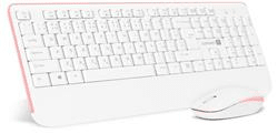 Connect IT Combo bezdrátová bílo-růžová klávesnice + myš, (+1x AAA +1x AA baterie zdarma), CZ + SK layout