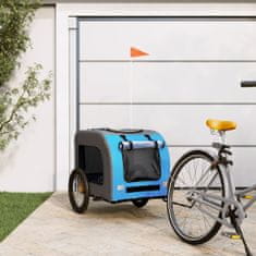 Vidaxl Vozík za kolo pro psa modrý a šedý oxfordská tkanina a železo