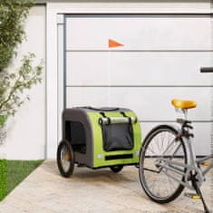 shumee Vozík za kolo pro psa zelený a šedý oxfordská tkanina a železo