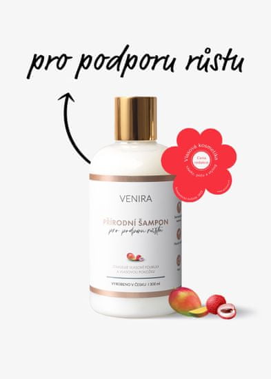 Venira VENIRA přírodní šampon pro podporu růstu vlasů, mango-liči, 300 ml