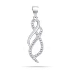 Brilio Silver Blýštivý stříbrný set šperků se zirkony SET222W (náušnice, přívěsek)