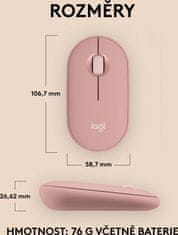 Logitech Pebble Mouse 2 M350s, rose (910-007014)