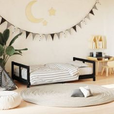 Greatstore Dětská postel černá 80 x 160 cm masivní borové dřevo