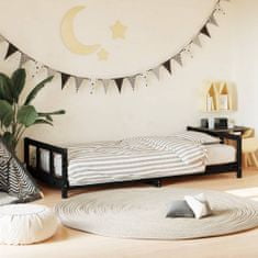 Greatstore Dětská postel černá 90 x 200 cm masivní borové dřevo