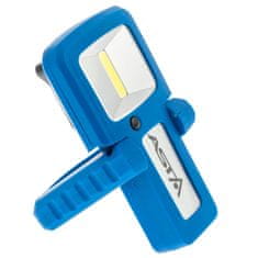 ASTA Dílenská montážní lampa LED COB 2W, nabíjecí micro USB, s magnetem a otočným hákem -