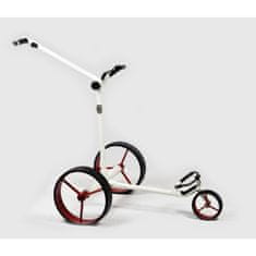 Davies Caddy Elektrický golfový vozík QUICK FOLD v bílé lesklé barvě s baterií až 36 jamek, červená kola
