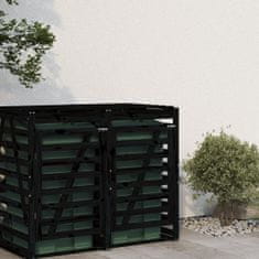 shumee Nástavec pro úložný box na popelnice černý masivní borové dřevo