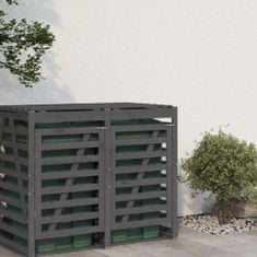 Vidaxl Nástavec pro úložný box na popelnice šedý masivní borové dřevo